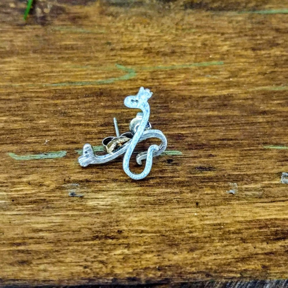 Sterling Silver Snake Earrings - Picture 2 of 6
